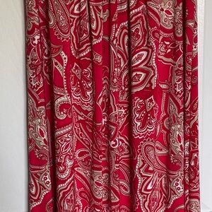 Paisley Print Red and Cream Dress